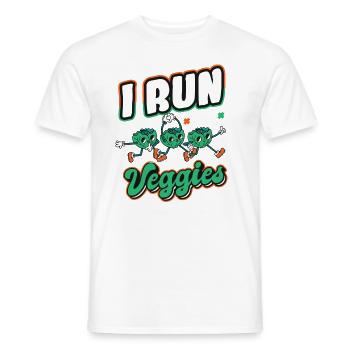 I run for Veggies - Men's T-Shirt - white - Front - AI Model Male 178 dark (178cm)