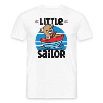 Voilier Voilier Bateau Kid Enfant Yacht Bateau - T-shirt homme - blanc - Devant - AI Model Male 178 dark (178cm)