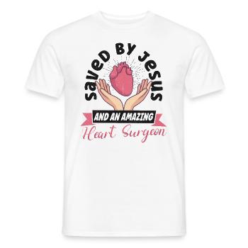 Open Heart Surgery Heart Surgery Survivor - Men's T-Shirt - white - Front - AI Model Male 178 dark (178cm)