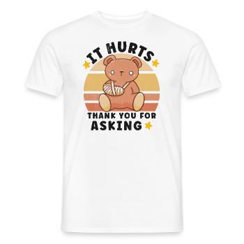 Broken Hand Broken Arm Broken Bones Funny Broken - Men's T-Shirt - white - Front - AI Model Male 178 dark (178cm)