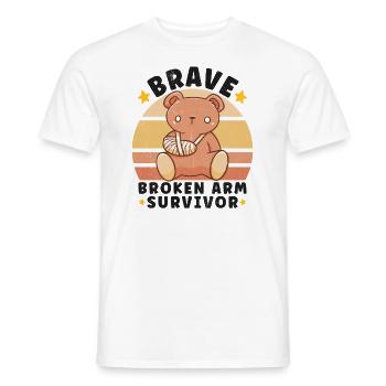 Broken Hand Broken Arm Broken Bones Funny Broken - Men's T-Shirt - white - Front - AI Model Male 178 dark (178cm)
