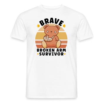 Broken Hand Broken Arm Broken Bones Funny Broken - Men's T-Shirt - white - Front - AI Model Male 178 dark (178cm)