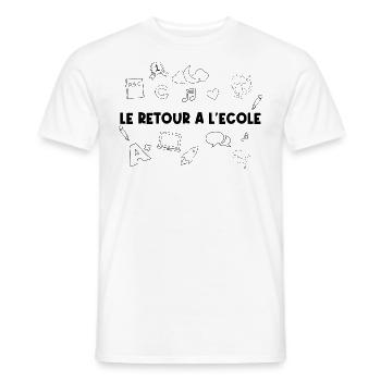 LE Retour à l’école. - T-shirt homme - blanc - Devant - AI Model Male 178 dark (178cm)