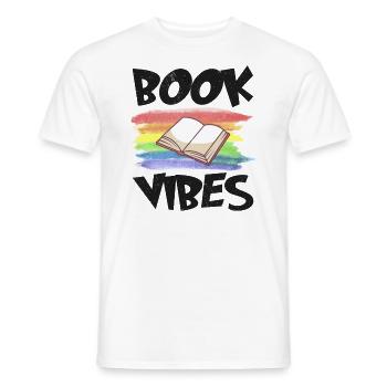 Book Reader Reading Literature Bookworm Gift Idea - Men's T-Shirt - white - Front - AI Model Male 178 dark (178cm)