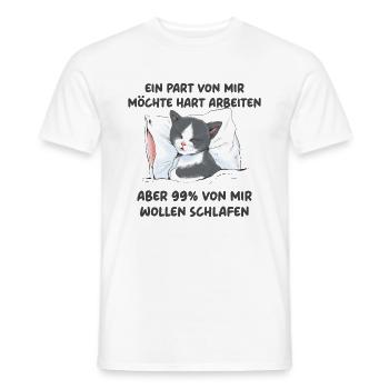 Ein Part von mir möchte hart arbeiten - Männer T-Shirt - Weiß - Vorne - AI Model Male 178 dark (178cm)