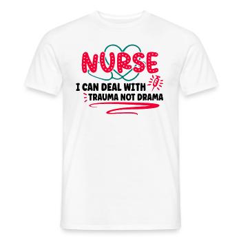 Infirmière Infirmière Infirmière Clinique Paramédicale - T-shirt homme - blanc - Devant - AI Model Male 178 dark (178cm)