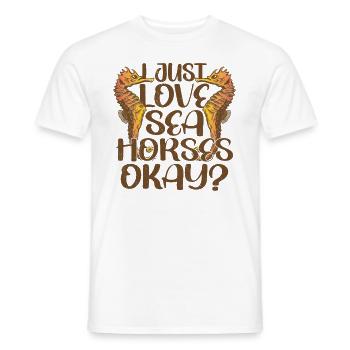 Funny Seahorse Mermaid Fish Water Ocean - Men's T-Shirt - white - Front - AI Model Male 178 dark (178cm)