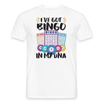 Bingo Card Game Grandma Bingo Player Bingo Cards - Men's T-Shirt - white - Front - AI Model Male 178 dark (178cm)