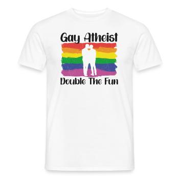 Gay LGBTQ Atheist Atheism Anti Religion Securalism - Männer T-Shirt - Weiß - Vorne - AI Model Male 178 dark (178cm)