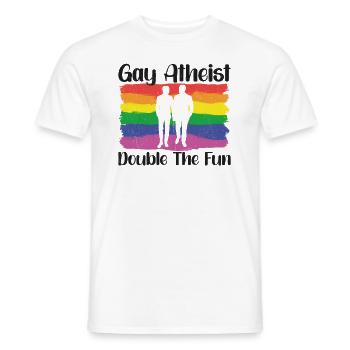 Gay LGBTQ Atheist Atheism Anti Religion Securalism - Männer T-Shirt - Weiß - Vorne - AI Model Male 178 dark (178cm)