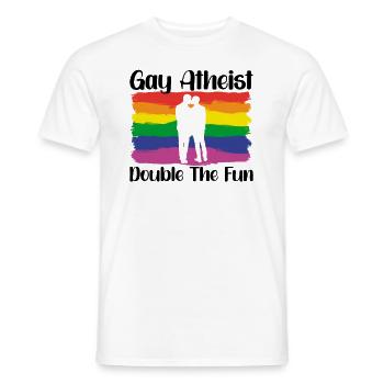 Gay LGBTQ Atheist Atheism Anti Religion Securalism - Männer T-Shirt - Weiß - Vorne - AI Model Male 178 dark (178cm)