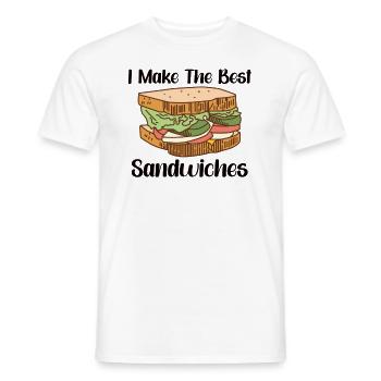 Sandwich Lover Pique-Nourriture Lover Petit déjeuner Cadeau - T-shirt homme - blanc - Devant - AI Model Male 178 dark (178cm)