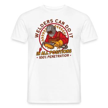 Welder Wife Funny Funny Welding Girlfriend Gift - Männer T-Shirt - Weiß - Vorne - AI Model Male 178 dark (178cm)