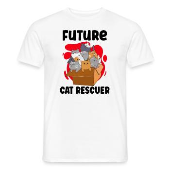 Cat RESCUE ANIMAL RIGHTS RESCUE Cat ADOPTION - Men's T-Shirt - white - Front - AI Model Male 178 dark (178cm)