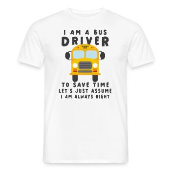 Funny School Bus Driver Appreciation anniversary - Men's T-Shirt - white - Front - AI Model Male 178 dark (178cm)