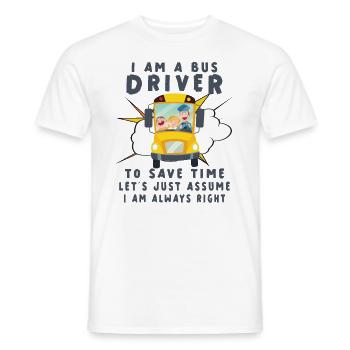 Funny School Bus Driver Appreciation Anniversary - Men's T-Shirt - white - Front - AI Model Male 178 dark (178cm)