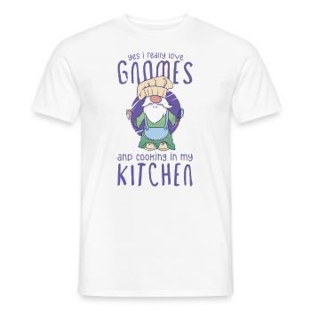 Cuisine Cuisinier Chef Gnomes Gnome Lover Drôle Gnome Gnome - T-shirt homme - blanc - Devant - AI Model Male 178 dark (178cm)