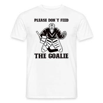 Ice Hockey Player Funny Ice Hockey Team Goalkeeper - Men's T-Shirt - white - Front - AI Model Male 178 dark (178cm)