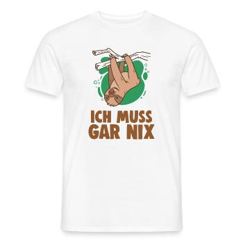 ich muss garnix Faultier - Männer T-Shirt - Weiß - Vorne - AI Model Male 178 dark (178cm)