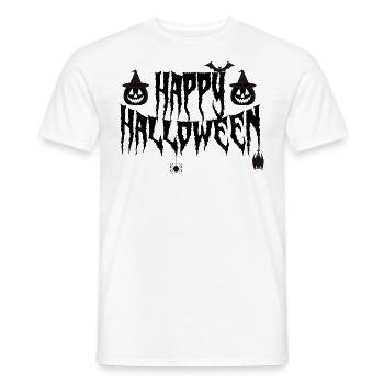 happy halloween - Men's T-Shirt - white - Front - AI Model Male 178 dark (178cm)