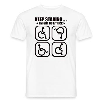 Handicapped Wheelchair Cyborg Leg Arm Amputee - Men's T-Shirt - white - Front - AI Model Male 178 dark (178cm)