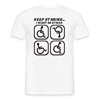 Handicapped Wheelchair Cyborg Leg Arm Amputee - Men's T-Shirt - white - Front - AI Model Male 178 dark (178cm)