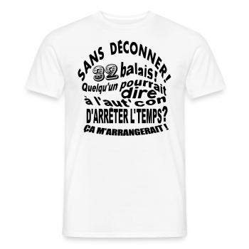 32 ans / anniversaire 32 ans / t-shirt 32 ans - T-shirt homme - blanc - Devant - AI Model Male 178 dark (178cm)