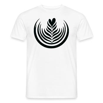 Barista Latte Art Flower For Coffee Lover - Men's T-Shirt - white - Front - AI Model Male 178 dark (178cm)