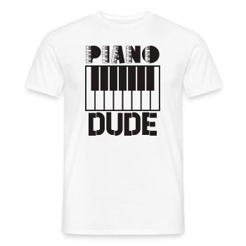 Klavierspieler Lustige Klaviertastatur - Männer T-Shirt - Weiß - Vorne - AI Model Male 178 dark (178cm)