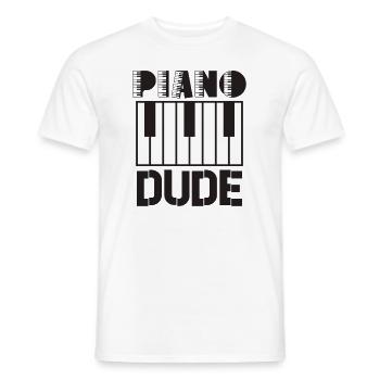 Klavierspieler Lustige Klaviertastatur - Männer T-Shirt - Weiß - Vorne - AI Model Male 178 dark (178cm)