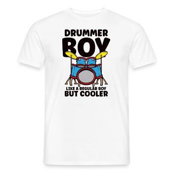 Batteur Batterie Musique Batterie Batterie - T-shirt homme - blanc - Devant - AI Model Male 178 dark (178cm)