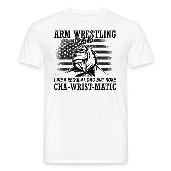 Armwrestler USA-Flaggen-Handdrücken - Männer T-Shirt - Weiß - Vorne - AI Model Male 178 dark (178cm)