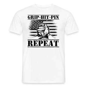 Armwrestler USA-Flaggen-Handdrücken - Männer T-Shirt - Weiß - Vorne - AI Model Male 178 dark (178cm)