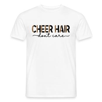 Cheer Hair Don't Care Cute Leopard Print Funny - Men's T-Shirt - white - Front - AI Model Male 178 dark (178cm)