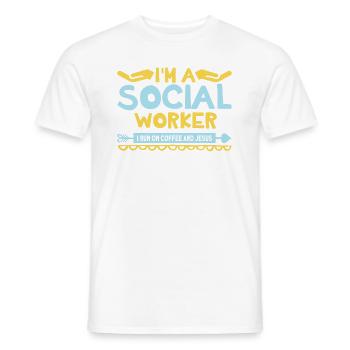 Black Social Worker School Social Work - Men's T-Shirt - white - Front - AI Model Male 178 dark (178cm)
