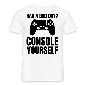 Video Game Lovers Gamer Gaming Funny Saying - Men's T-Shirt - white - Front - AI Model Male 178 dark (178cm)