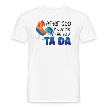 Chicken Farmer Gift Funny Chickens Country Farm - Men's T-Shirt - white - Front - AI Model Male 178 dark (178cm)