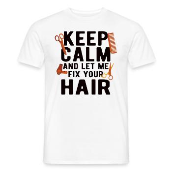 Coiffeur Coiffeur Coiffeur Coiffeur - T-shirt homme - blanc - Devant - AI Model Male 178 dark (178cm)