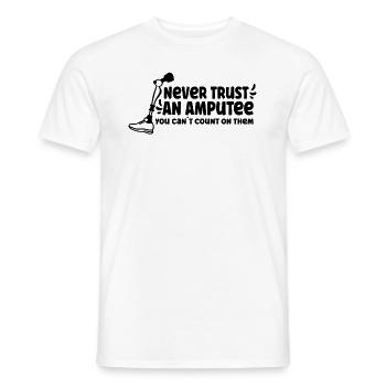 Handicapped Wheelchair Cyborg Leg Arm Amputee - Männer T-Shirt - Weiß - Vorne - AI Model Male 178 dark (178cm)