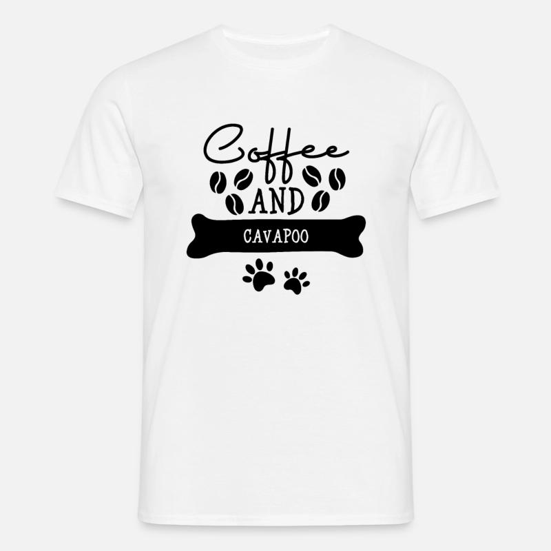 Coffee and cavapoo - Men's T-Shirt - white