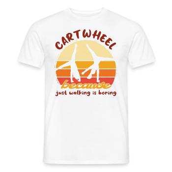 Roue de chariot acrobatique de gymnastique cool - T-shirt homme - blanc - Devant - AI Model Male 178 dark (178cm)