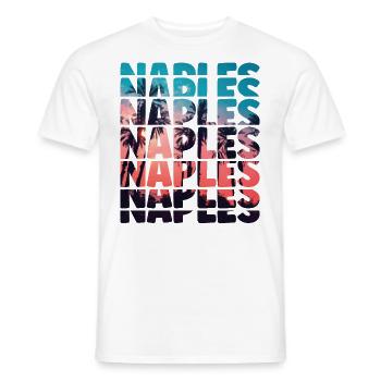 Naples Beach Vacation Florida Ocean Palm Tree - Men's T-Shirt - white - Front - AI Model Male 178 dark (178cm)
