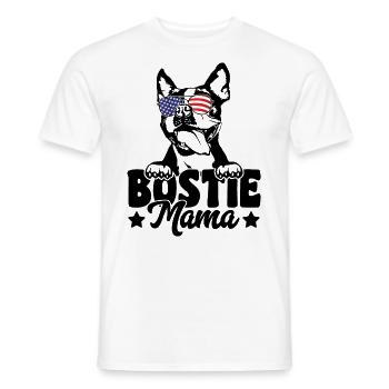Bostie Mama Patriotic Boston Terrier Dog Lover - Men's T-Shirt - white - Front - AI Model Male 178 dark (178cm)