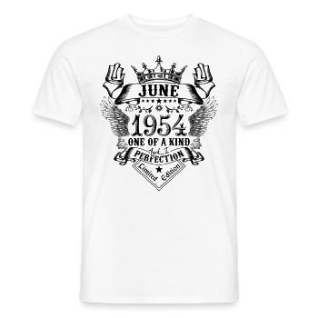 Geburtstag Juni 1954 geboren im Juni 1954 - Männer T-Shirt - Weiß - Vorne - AI Model Male 178 dark (178cm)