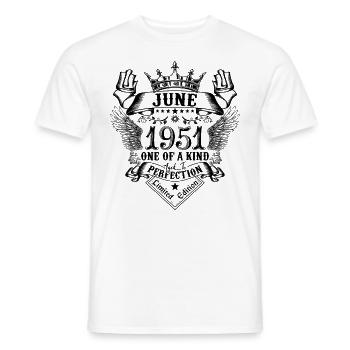 Geburtstag Juni 1951 geboren im Juni 1951 - Männer T-Shirt - Weiß - Vorne - AI Model Male 178 dark (178cm)