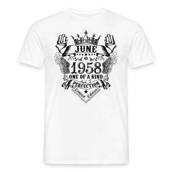 Geburtstag Juni 1958 geboren im Juni 1958 - Männer T-Shirt - Weiß - Vorne - AI Model Male 178 dark (178cm)