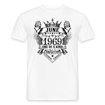 Geburtstag Juni 1969 geboren im Juni 1969 - Männer T-Shirt - Weiß - Vorne - AI Model Male 178 dark (178cm)