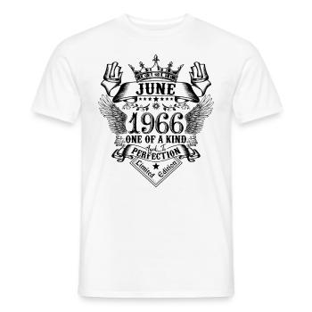 Birthday June 1966 born in June 1966 - Men's T-Shirt - white - Front - AI Model Male 178 dark (178cm)