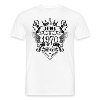 Geburtstag Juni 1970 geboren im Juni 1970 - Männer T-Shirt - Weiß - Vorne - AI Model Male 178 dark (178cm)