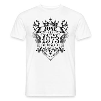 Geburtstag Juni 1973 geboren im Juni 1973 - Männer T-Shirt - Weiß - Vorne - AI Model Male 178 dark (178cm)